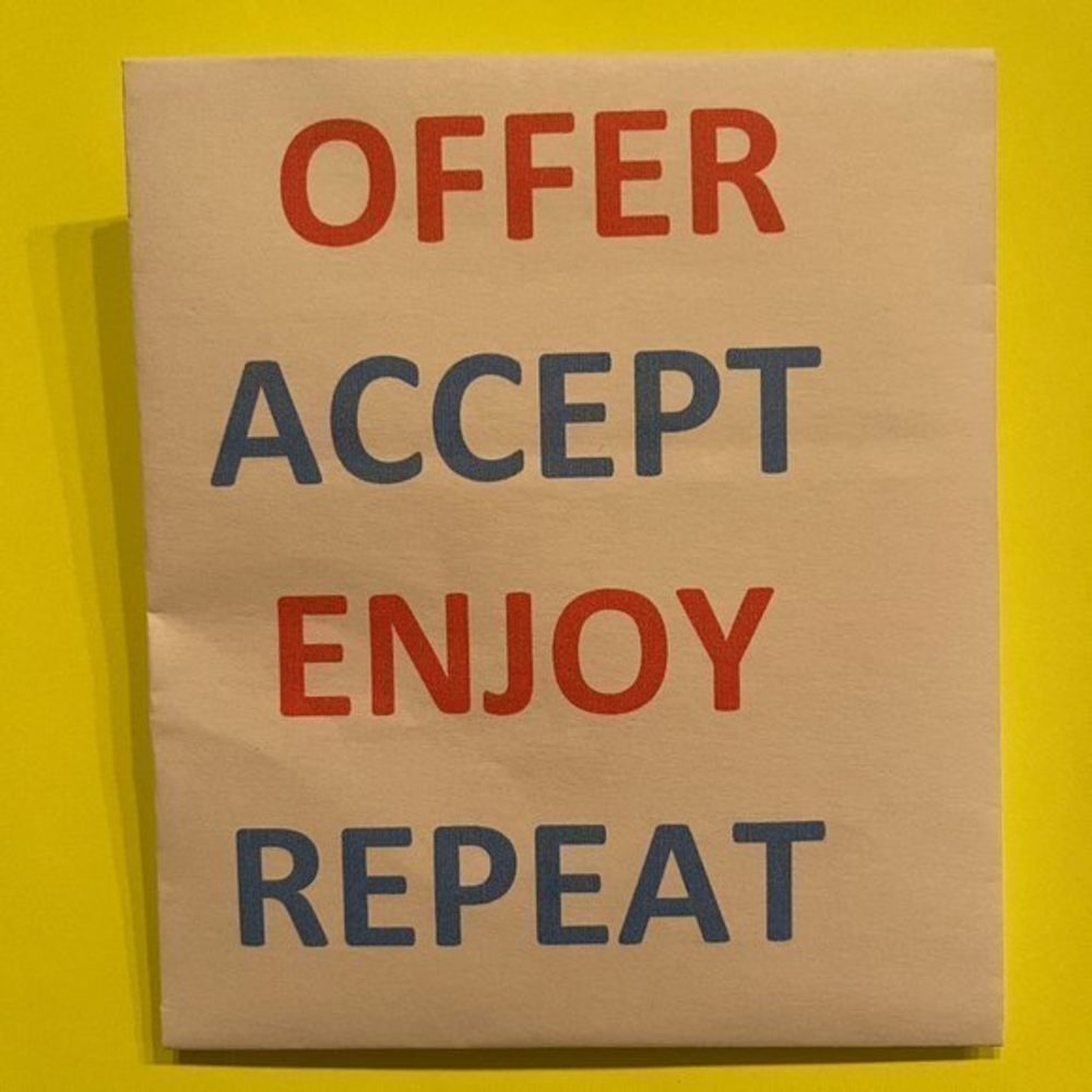 Offer. Accept. Enjoy. Repeat! ‎ Reasonable offers welcome! (Hme-pg-x)
